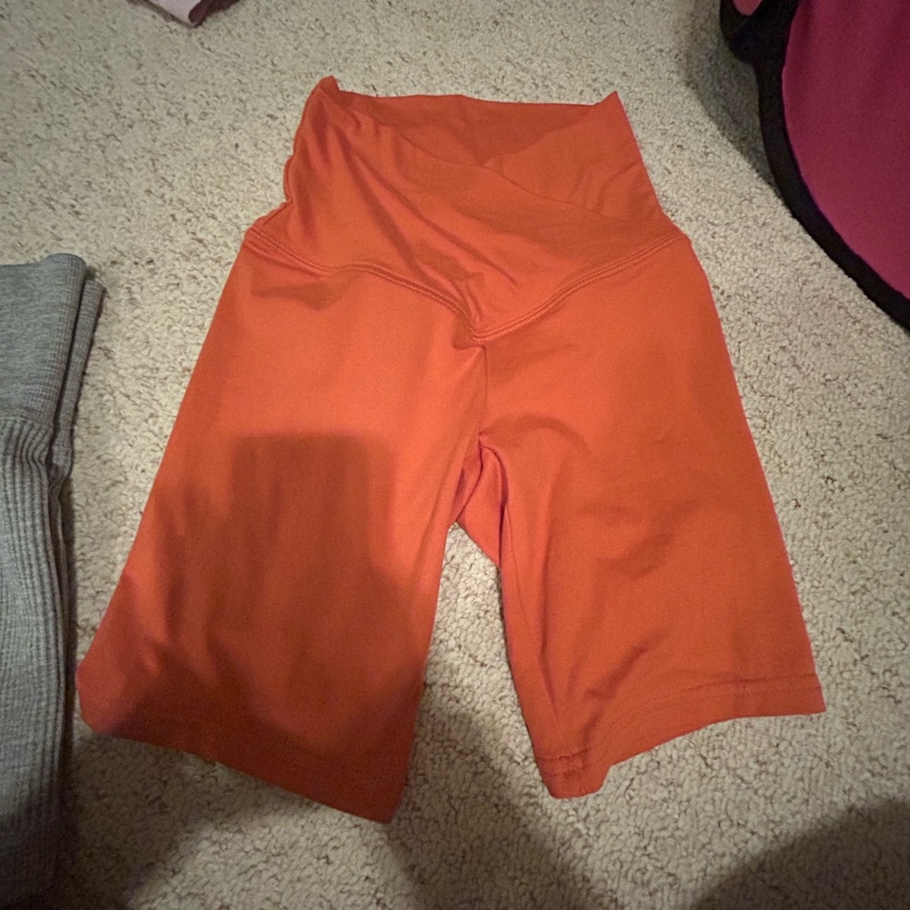 Orange biker shorts